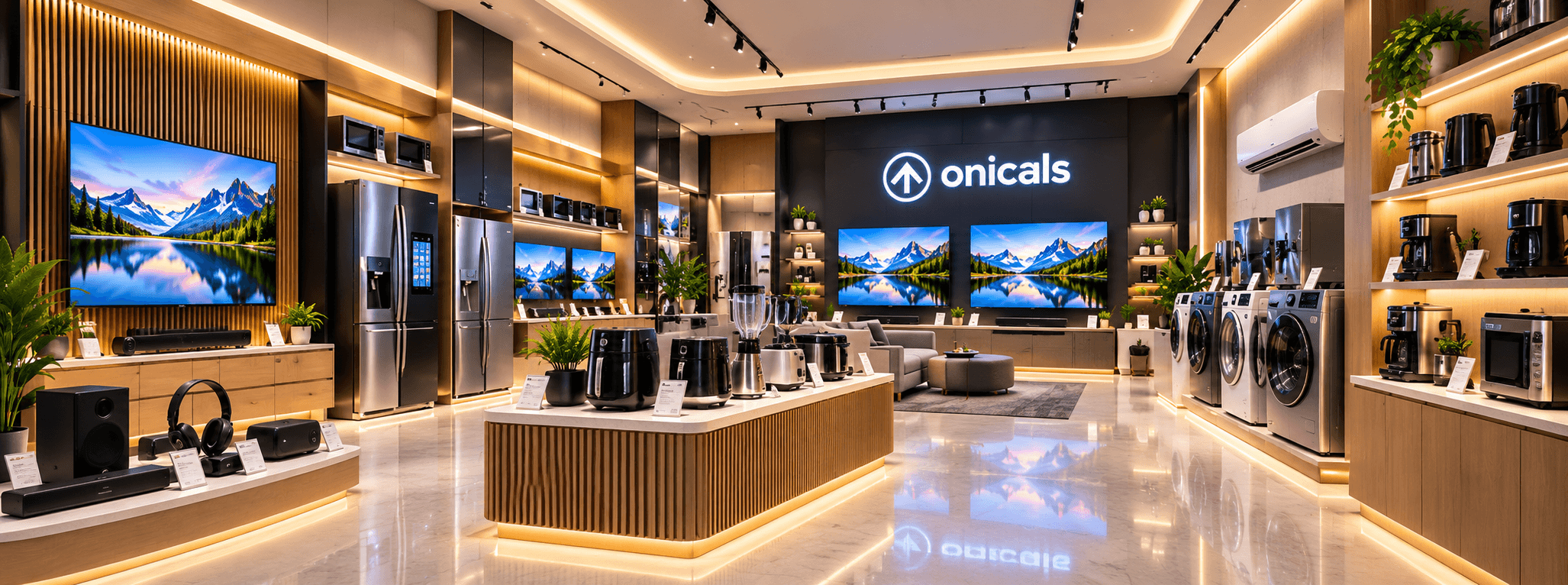 Inside a premium Onicals electronics showroom